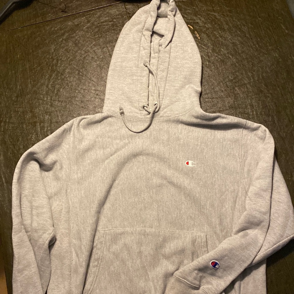 Champion gray hooded sweatshirt